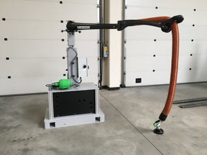 Truck and Container unloader | solution pour vider des camions et des containers de transport | Réglable en hauteur | Ergonomische vacuümhefsystemen |  Unieke oplossing voor mobiele material handling | laden en lossen van vrachwagen | voor alle heftruck